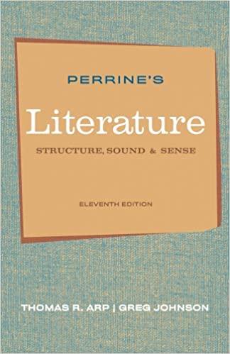 perrine's literature structure sounds and sense 11th edition thomas r. arp, greg johnson 0495897965,