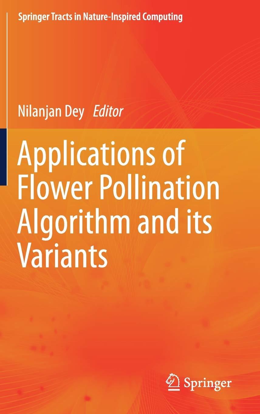 applications of flower pollination algorithm and its variants 1st edition nilanjan dey 9813361034,
