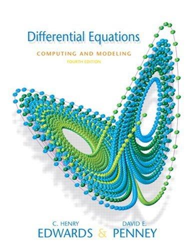 differential equations computing and modeling 4th edition c. henry edwards, david e. penney 0136004385,