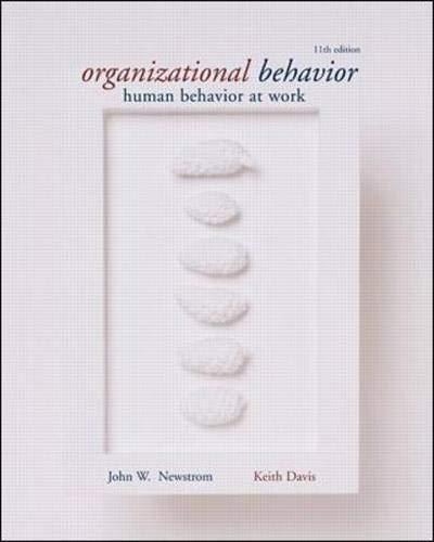 organizational behavior human behavior at work 11th edition john w. newstrom 007239675x, 978-0072396751