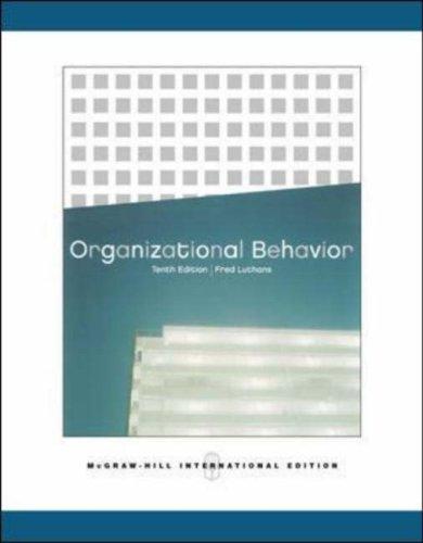 organizational behavior 10th international edition fred luthans 0071248811, 9780071248815