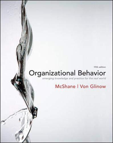 organizational behavior emerging knowledge and practice for the real world 5th edition steven mcshane, mary