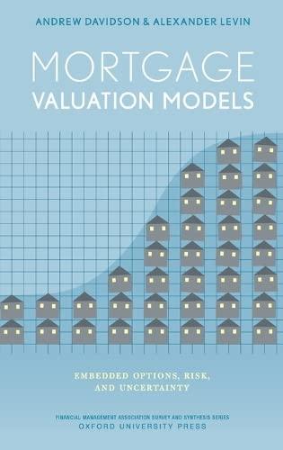 mortgage valuation models embedded options risk and uncertainty 1st edition andrew davidson, alexander levin