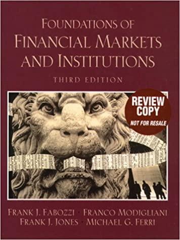 foundations of financial markets and institutions 3rd edition franco modigliani, frank j. jones, michael g.
