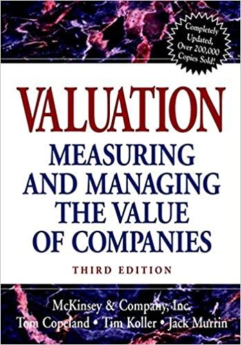 valuation measuring and managing the value of companies 3rd edition mckinsey & company inc., tom copeland,