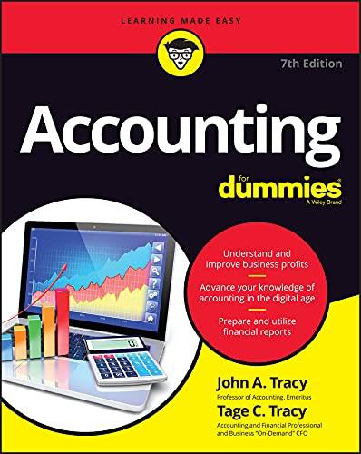 accounting for dummies 7th edition john a. tracy, tage c. tracy 1119837529, 978-1119837527