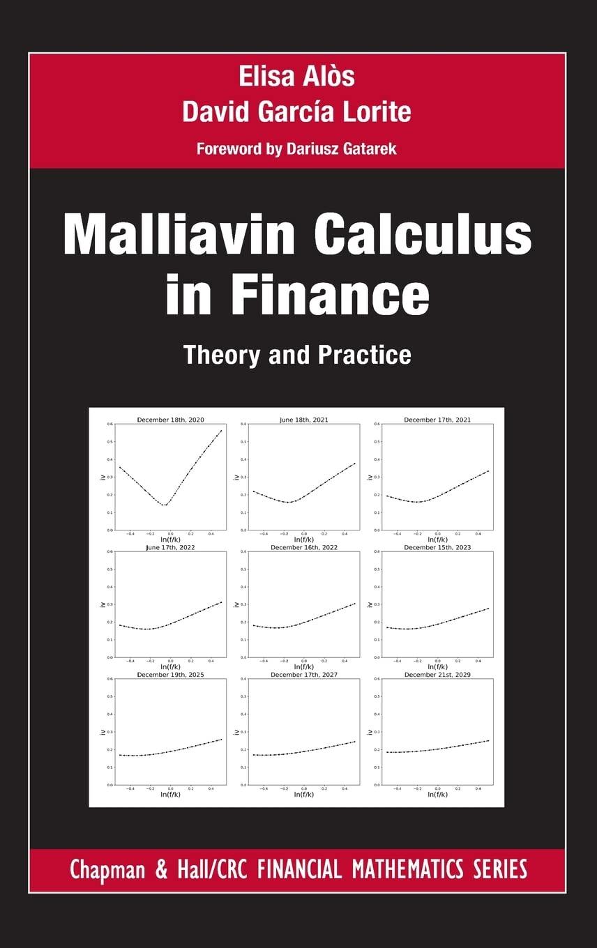 malliavin calculus in finance 1st edition elisa alos, david garcia lorite 0367893444, 978-0367893446