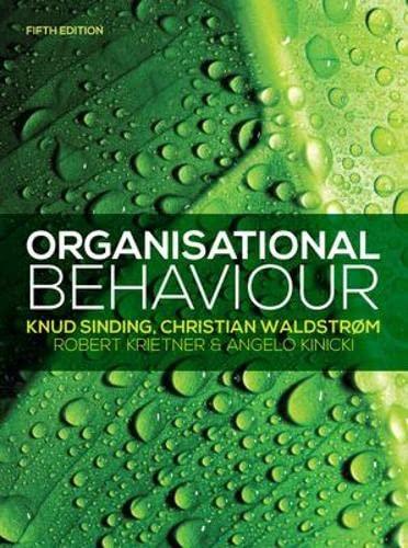 organisational behaviour 5th edition knud sinding, christian waldstrøm 0077154614, 978-0077154615