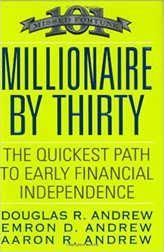 millionaire by thirty the quickest path to early financial independence 1st edition douglas r. andrew, emron