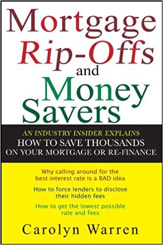 mortgage ripoffs and money savers 1st edition carolyn warren 0470097833, 978-0470097830