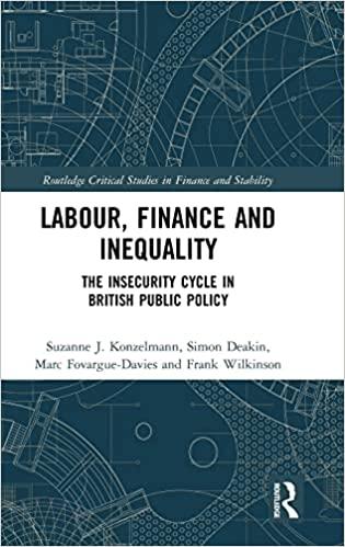 labour finance and inequality 1st edition suzanne j. konzelmann, simon deakin, marc fovargue-davies, frank