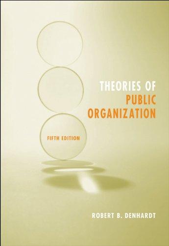 theories of public organization 5th edition robert b. denhardt 0495097063, 978-0495097068