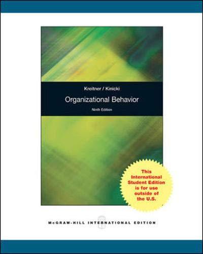 organizational behavior 9th international edition robert kreitner 0070182612, 9780070182615