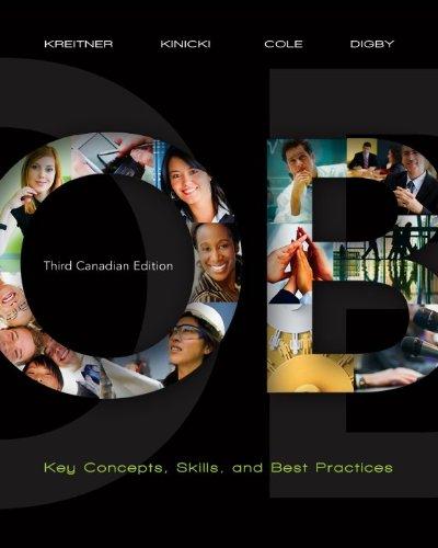 organizational behaviour key concepts skills and best practices 3rd canadian edition robert kreitner, angelo