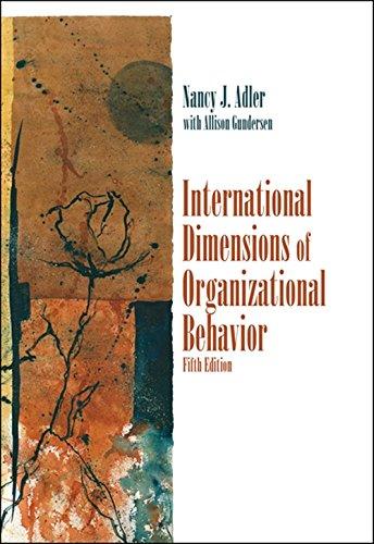 international dimensions of organizational behavior 5th edition nancy j. adler, allison gundersen 0324360746,