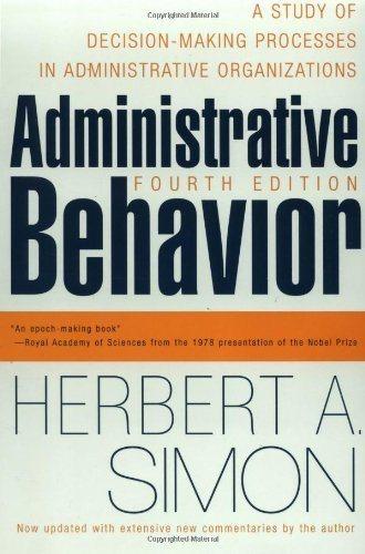 administrative behavior 4th edition herbert alexander simon 0684835827, 9780684835822