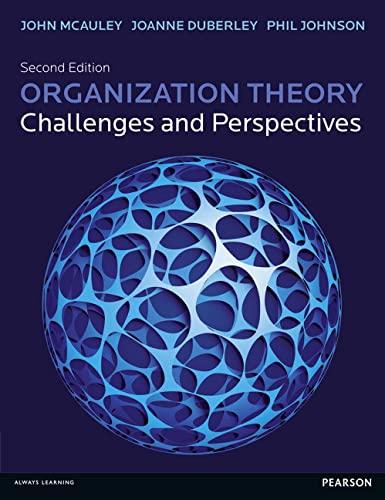 organization theory challenges and perspectives 2nd edition john mcauley, philip johnson, joanne duberley