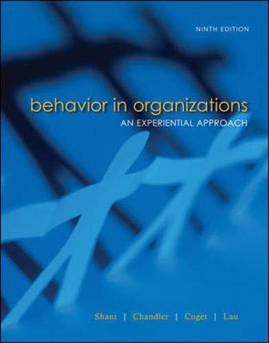 behavior in organizations 9th edition abraham shani, james lau 0073404934, 978-0073404936