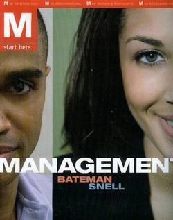 m management 1st edition thomas s. bateman, scott a. snell 0073530395, 9780073530390