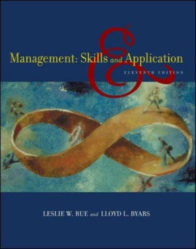management skills and application 11th edition leslie w. rue, lloyd l. byars 0072935936, 9780072935936