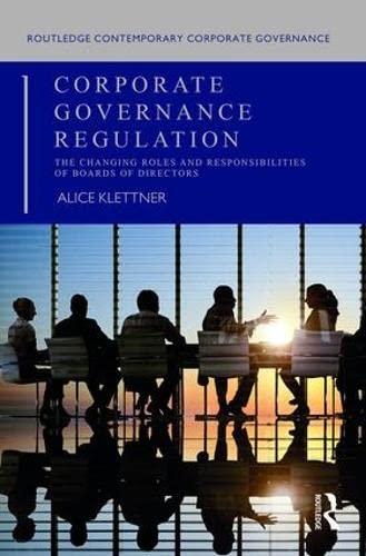 corporate governance regulation 1st edition alice klettner 1138909998, 978-1138909991