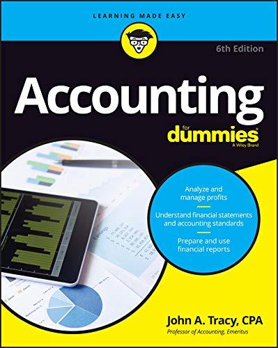 accounting for dummies 6th edition john a. tracy 1119245486, 978-1119245483