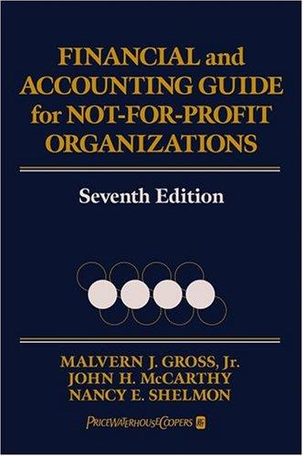 financial and accounting guide for not for profit organizations 7th edition malvern j. gross jr, john h.