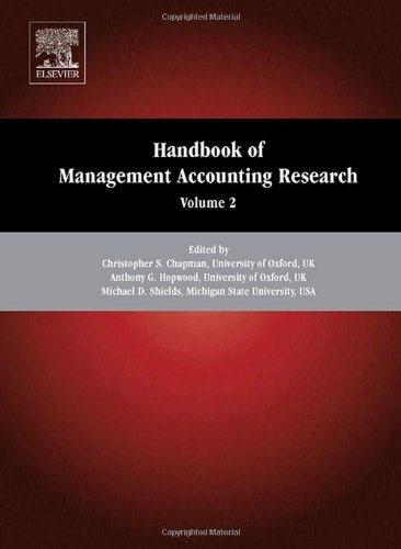 handbook of management accounting research volume 2 1st edition christopher s. chapman, michael d. shields