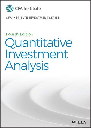 quantitative investment analysis 4th edition cfa institute 1119743621, 978-1119743620