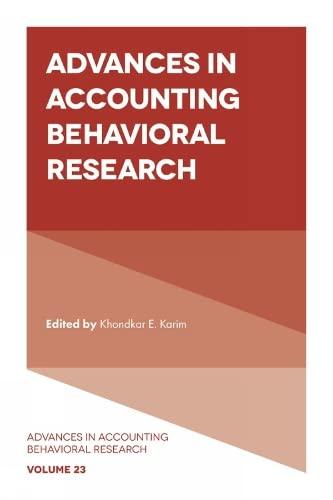 advances in accounting behavioral research 1st edition khondkar e. karim 1838674020, 978-1838674021