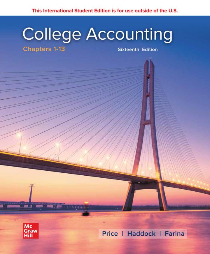 college accounting chapters 1-13 16th international edition john price, m. david haddock, michael farina