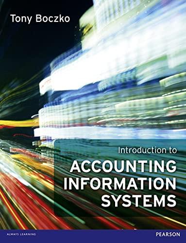 introduction to accounting information systems 1st edition tony boczko 0273739387, 978-0273739388