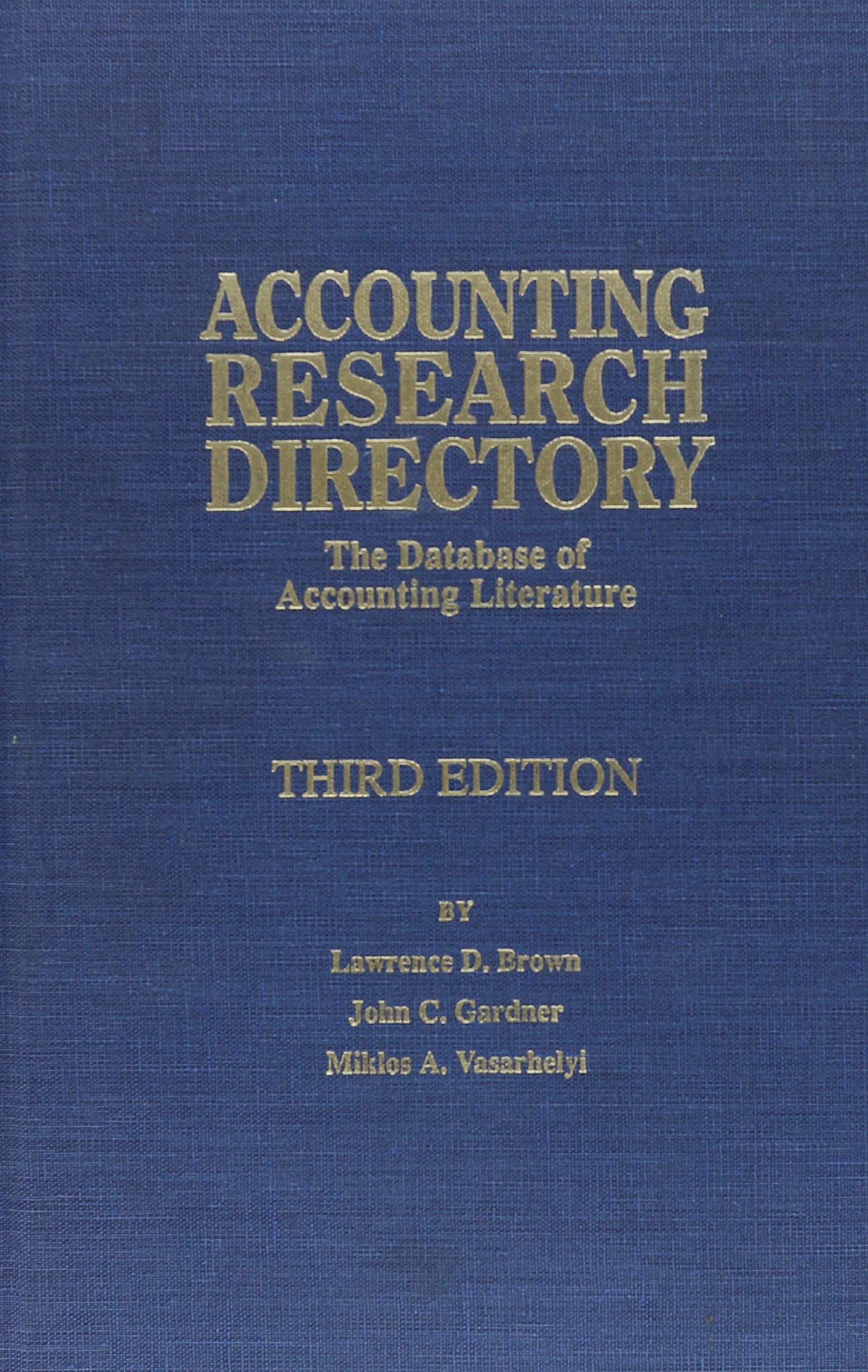 accounting research directory the database of accounting literature 3rd edition lawrence d. brown, john c.