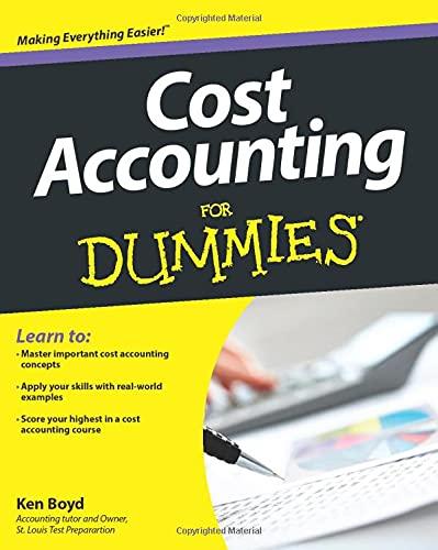 cost accounting for dummies 1st edition kenneth w. boyd 1118453808, 978-1118453803