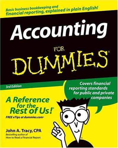 accounting for dummies 3rd edition john a. tracy 0764578367, 978-0764578366