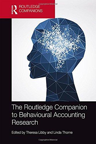 the routledge companion to behavioural accounting research 1st edition theresa libby, linda thorne