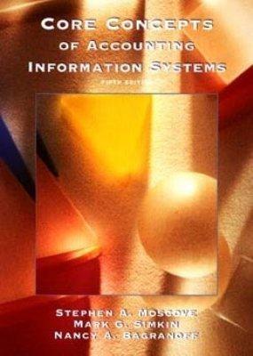 core concepts of accounting information systems 5th edition stephen a. moscove, nancy a. bagranoff, mark g.