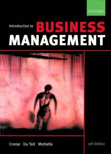 introduction to business management 5th edition gerhard cronje, gawie du toit 0195718585, 978-0195718584