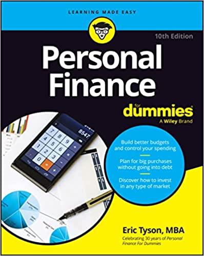 personal finance for dummies 10th edition eric tyson 1394207549, 978-1394207541