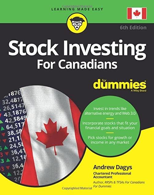 stock investing for canadians for dummies 6th edition andrew dagys 1394168837, 978-1394168835
