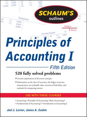 principles of accounting i 5th edition joel lerner and james cashin 0071635386, 9780071635387