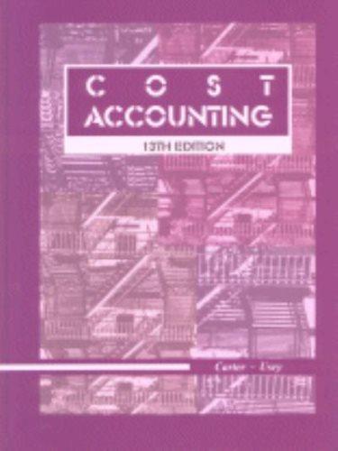 cost accounting 13th edition william k. carter, milton f. usry, lawrence h. hammer 0324109067, 9780324109061