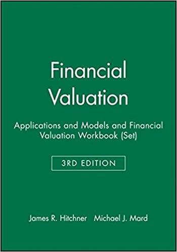 financial valuation applications and models and financial valuation workbook 3rd edition james r. hitchner,