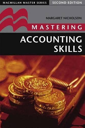 mastering accounting skills 2nd edition margaret nicholson 0333919912, 978-0333919910