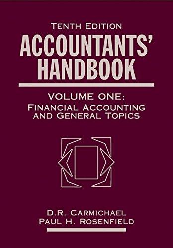 accountants handbook financial accounting and general topics volume 1 10th edition d. r. carmichael, paul