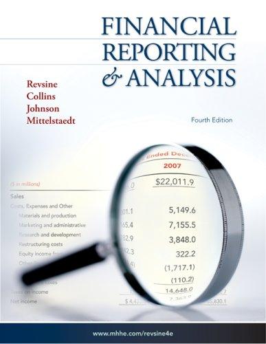 financial reporting and analysis 4th edition lawrence revsine, daniel collins 0073527092, 978-0073527093