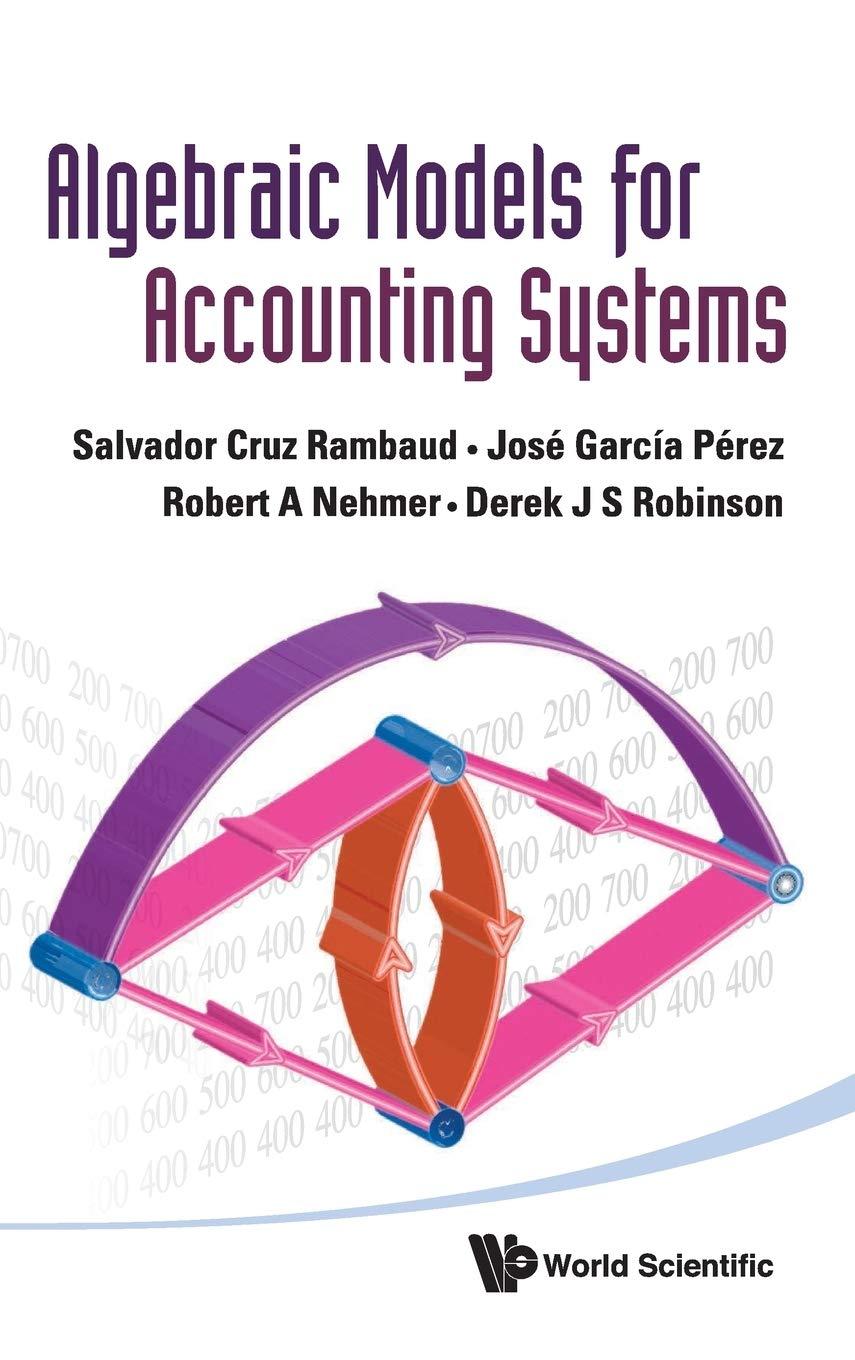 algebraic models for accounting systems 1st edition salvador cruz rambaud, jose garcia perez, robert a.
