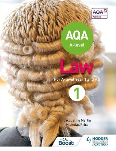 aqa a level law for year 1/as 1st edition jacqueline martin, nicholas price 1510401644, 978-1510401648