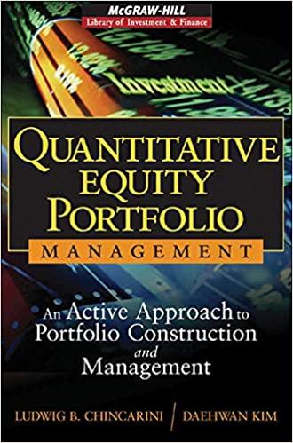 quantitative equity portfolio management 1st edition ludwig b chincarini, daehwan kim 0071459391,