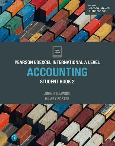 pearson edexcel international a level accounting student book 2 1st edition john bellwood, hilary fortes